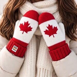 NWT Hudson’s Bay Company HBC Canada Olympic Red Maple Leaf Mittens 🇨🇦 S/M